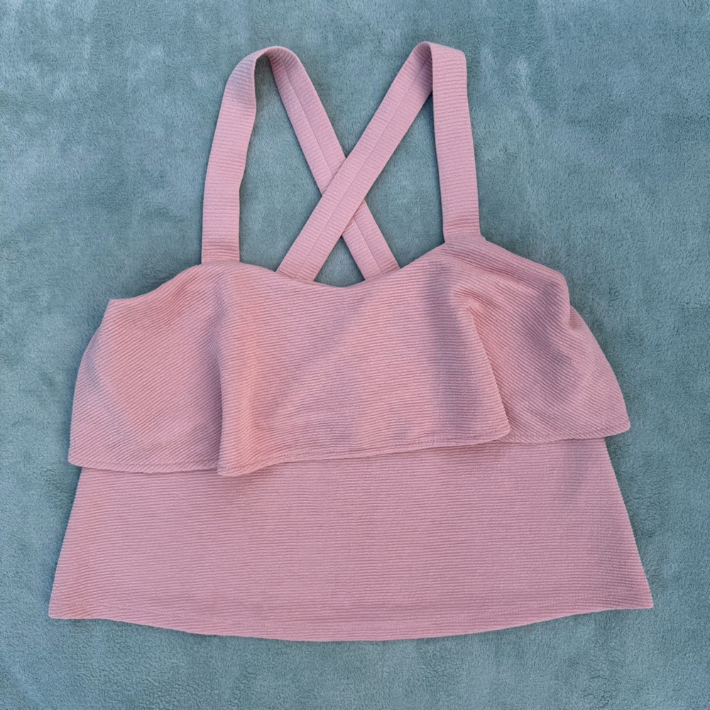 Madewell texture and thread tiered tank top - Picture 3 of 7